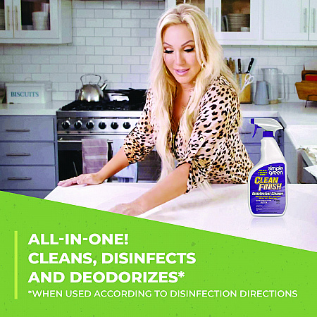 Clean Finish Disinfectant Cleaner, Herbal Scent, 32 oz Spray Bottle, 12/Carton (01032)