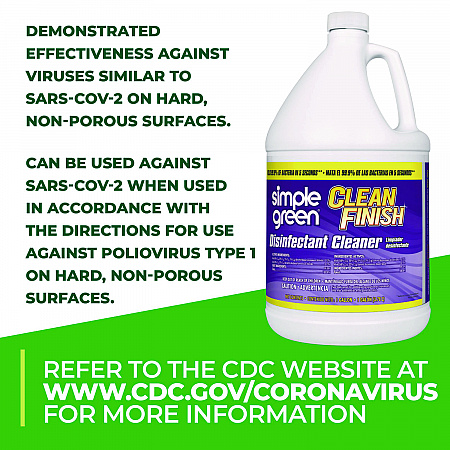 Clean Finish Disinfectant Cleaner, Herbal Scent, 1 gal Bottle, 4/Carton (01128)