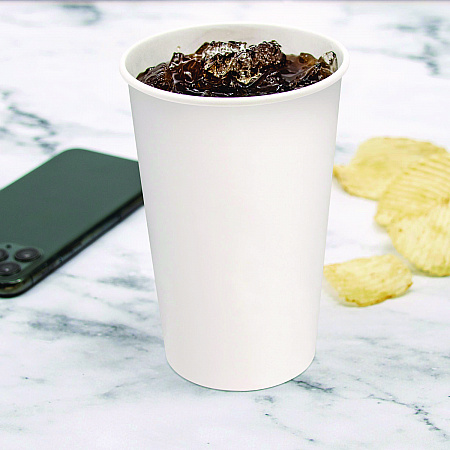 Double Sided Poly (DSP) Paper Cold Cups, 16 oz, White, 50 Cups/Sleeve, 20 Sleeves/Carton (RP16P2050)