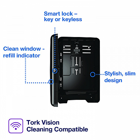 Xpress Multifold Hand Towel Dispenser H2, 11.9 x 4 x 17.5, Black (553028)