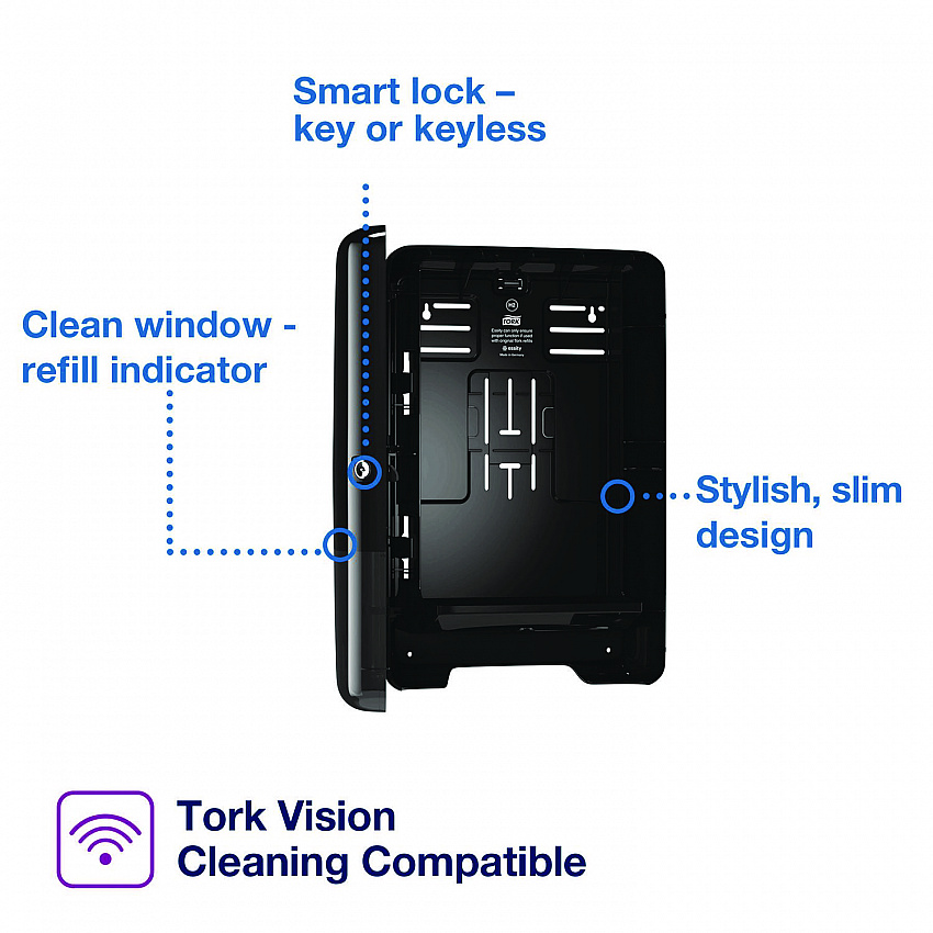 Xpress Multifold Hand Towel Dispenser H2, 11.9 x 4 x 17.5, Black (553028)