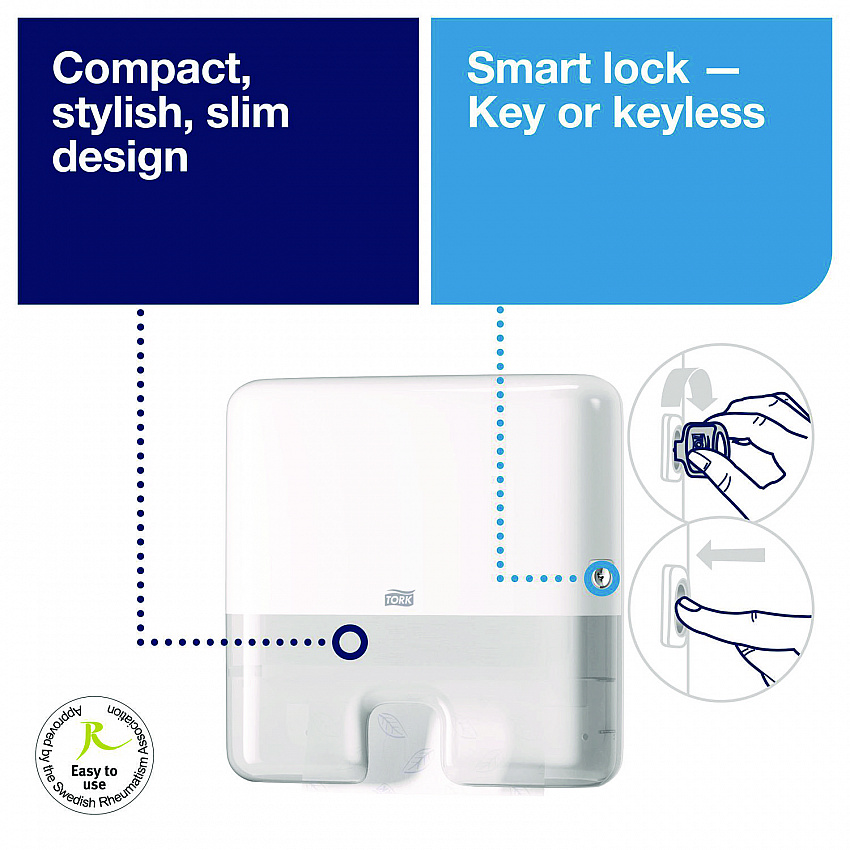 Xpress Mini Multifold Hand Towel Dispenser H2, 11.9 x 4 x 11.6, White (553120)