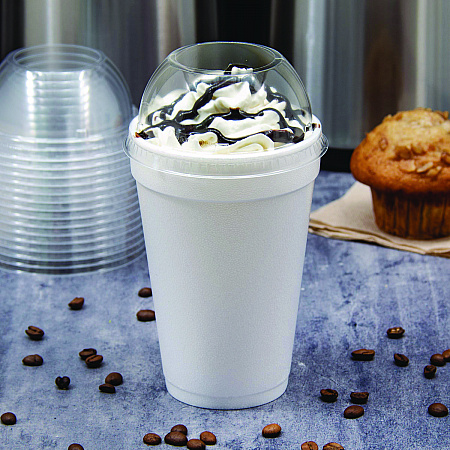 Dome-Top Sundae/Cold Cup Lids, Fits 12 oz to 24 oz Cold Cups, Plastic, Clear, 1,000/Carton (16LCDHX)