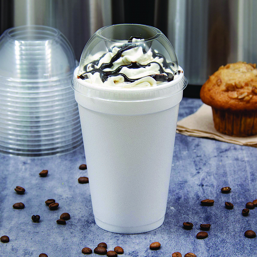 Dome-Top Sundae/Cold Cup Lids, Fits 12 oz to 24 oz Cold Cups, Plastic, Clear, 1,000/Carton (16LCDHX)