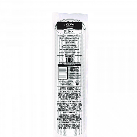 Prima Strawless Plastic Lids, Fits 30 oz to 32 oz Cold Cups, Clear, 100/Sleeve, 12 Sleeves/Carton (P3032RSL)