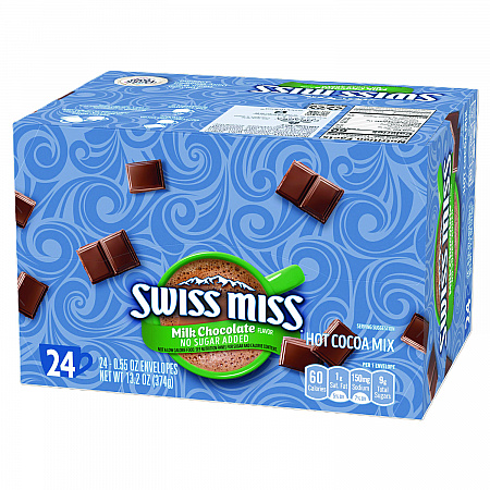 Hot Cocoa Mix, No Sugar Added, 24 Packets/Box (55584)