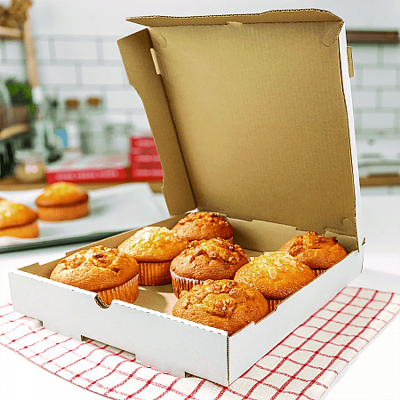 Corrugated Pizza Boxes, 12 x 12 x 1.97, White/Brown, 50/Carton (FPPBF12W)