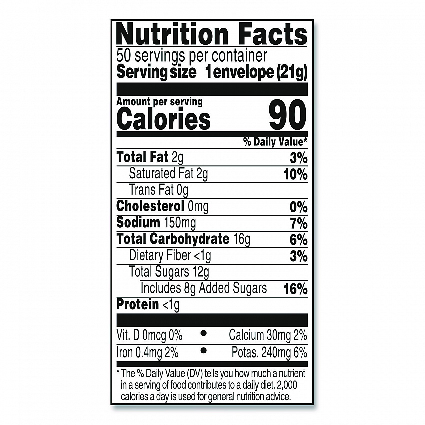 Hot Cocoa Mix, Regular, 0.73 oz. Packets, 50 Packets/Box (47491)