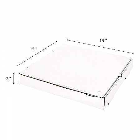 Corrugated Pizza Boxes, 16 x 16 x 1.97, White/Brown, 50/Carton (FPPBF16W)