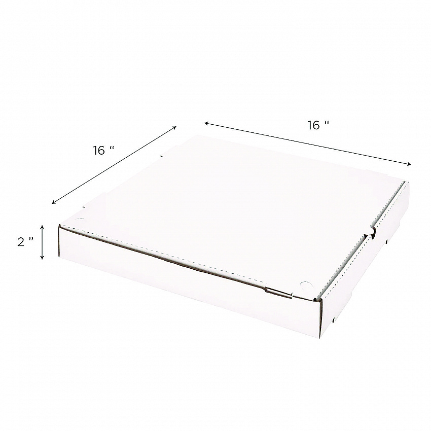 Corrugated Pizza Boxes, 16 x 16 x 1.97, White/Brown, 50/Carton (FPPBF16W)