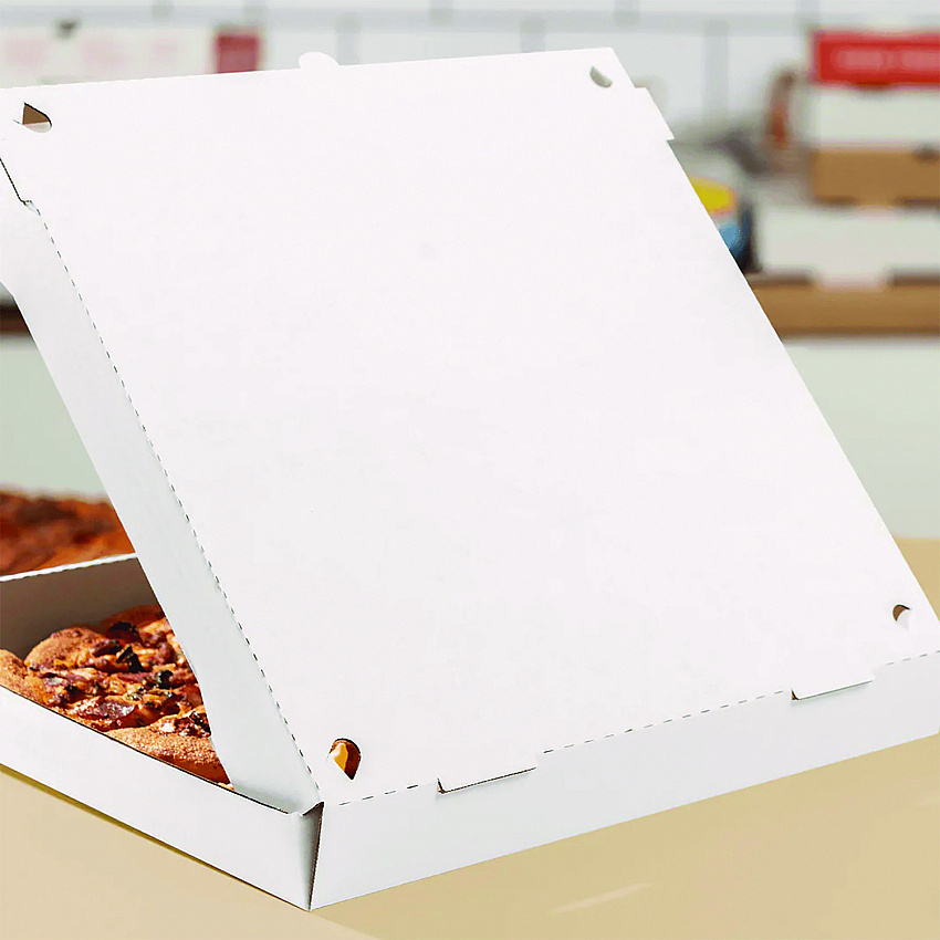 Corrugated Pizza Boxes, 16 x 16 x 1.97, White/Brown, 50/Carton (FPPBF16W)