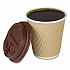 Ripple Hot Cups, 10 oz, Paper, Kraft/White, 500/Carton (CKRC510)