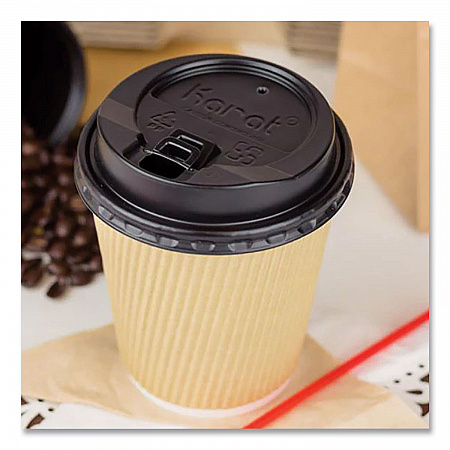 Ripple Hot Cups, 10 oz, Paper, Kraft/White, 500/Carton (CKRC510)