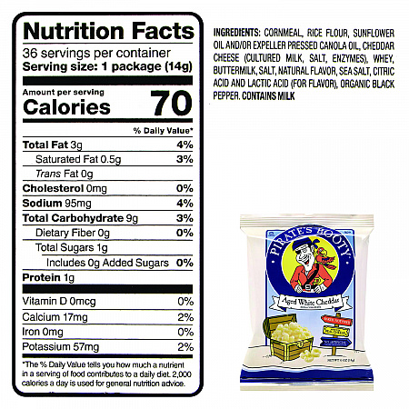 Puffs, Aged White Cheddar, 0.5 oz Bag, 36/Box (22000092)