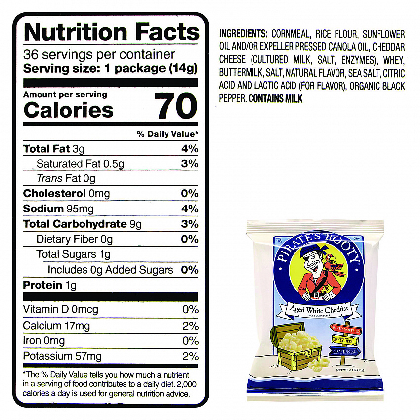 Puffs, Aged White Cheddar, 0.5 oz Bag, 36/Box (22000092)