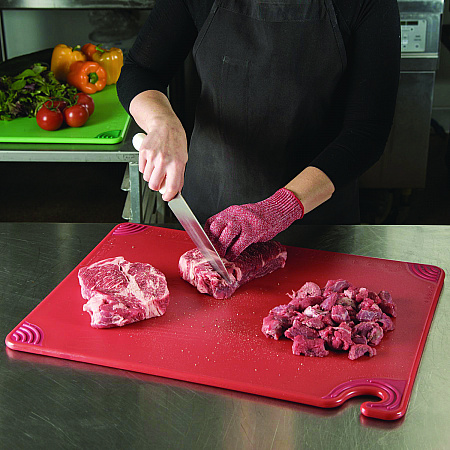 Saf-T-Grip Cutting Board, Plastic, 24 x 18, x 0.5, Red (CBG182412RD)