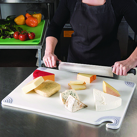 Saf-T-Grip Cutting Board, Plastic, 24 x 18 x 0.5, White (CBG182412WH)