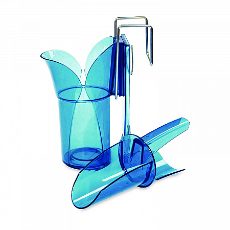Saf-T-Scoop and Guardian System for Ice Machines, 12 oz to 16 oz Ice Scoop, Transparent Blue, 50/Carton (SI7000)