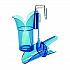 Saf-T-Scoop and Guardian System for Ice Machines, 12 oz to 16 oz Ice Scoop, Transparent Blue, 50/Carton (SI7000)