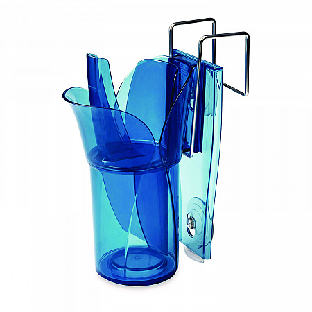 Saf-T-Scoop and Guardian System for Ice Machines, 12 oz to 16 oz Ice Scoop, Transparent Blue, 50/Carton (SI7000)