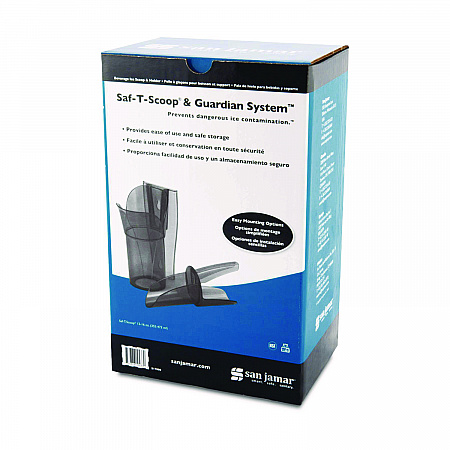 Saf-T-Scoop and Guardian System for Ice Machines, 12 oz to 16 oz Ice Scoop, Transparent Blue, 50/Carton (SI7000)