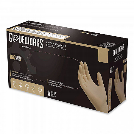 Extra Thick Latex Disposable Gloves, Powder-Free, X-Large, 6 mil Thick, 9.5