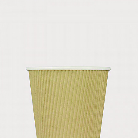 Ripple Hot Cups, 10 oz, Paper, Kraft/White, 500/Carton (CKRC510)