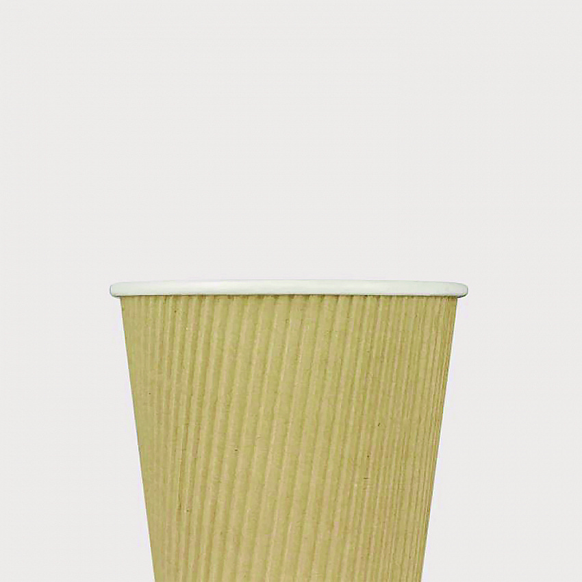 Ripple Hot Cups, 10 oz, Paper, Kraft/White, 500/Carton (CKRC510)