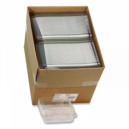 SmartLock PET Hinged Lid Bakery Container, 8.75 x 8.25 x 3.63, Clear, Plastic, 200/Carton (0CAH09700000)