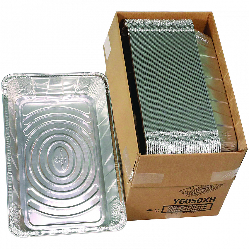 Aluminum Steam Table Pan, Full-Size Deep, 3.4" Deep, 19.6 x 11.6, 40/Carton (Y6050XH)
