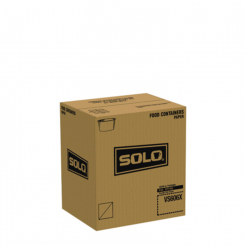 Double Poly Paper Food Container, 6 oz, 3.83" Diameter x 1.99" h, White, 1,000/Carton (VS606X02050)