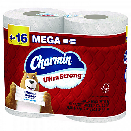 Ultra Strong Bathroom Tissue, Septic Safe, 2-Ply, White, 220 Sheets/Roll, 4 Rolls/Pack, 8 Packs/Carton (13220)
