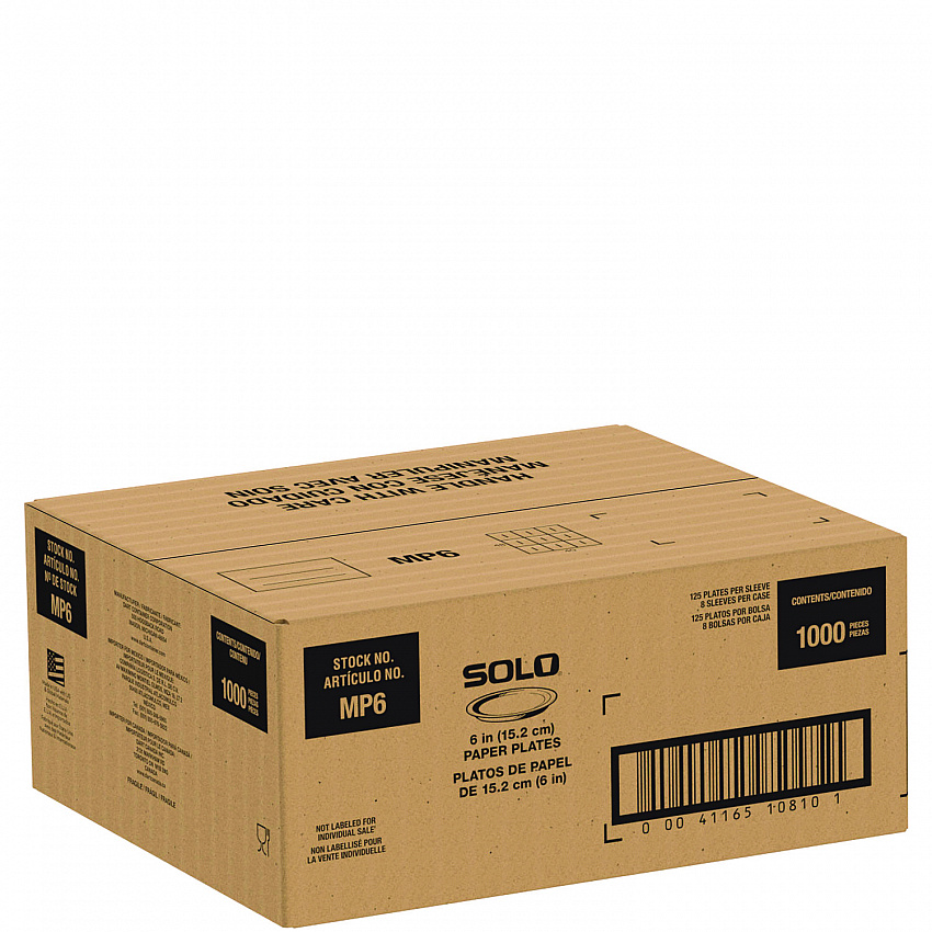 Compostable Paper Dinnerware, ProPlanet Seal, Plate, 6" dia, White, 1,000/Carton (MP6PLANET)
