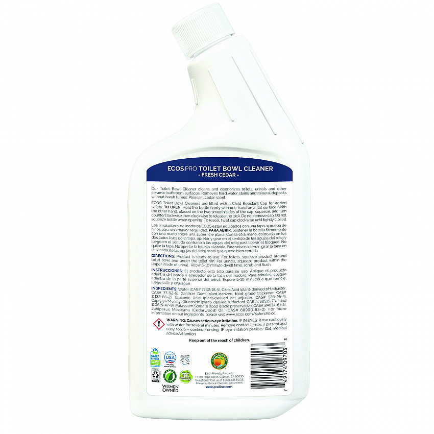Toilet Bowl Cleaner, Fresh Cedar Scent, 24 oz Squeeze Bottle, 6/Carton (PL97036CT)