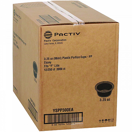 Plastic Portion Cup, 3.25 oz, Black, 3,000/Carton (YSPP300EA)
