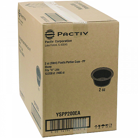 Plastic Portion Cup, 2 oz., Black, 2,400/Carton (YSPP200EA)