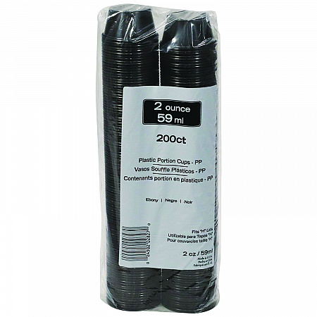 Plastic Portion Cup, 2 oz., Black, 2,400/Carton (YSPP200EA)