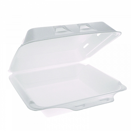 SmartLock Vented Foam Hinged Lid Container, 9 x 9.5 x 3.3, White, 150/Carton (YHLWV9010000)