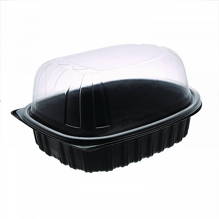 ClearView MealMaster Chicken Roaster, 10.75 x 8.5 x 4.25, Black/Clear, Plastic, 95/Carton (YCNC60030LDZ)