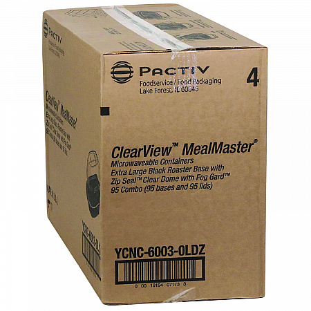 ClearView MealMaster Chicken Roaster, 10.75 x 8.5 x 4.25, Black/Clear, Plastic, 95/Carton (YCNC60030LDZ)