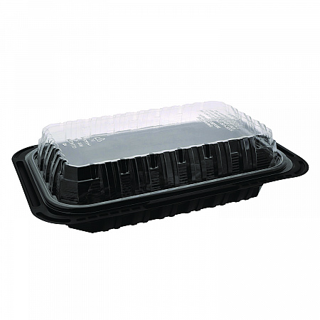 ClearView MealMaster Chicken Barn, 13.3 x 8.4 x 4, Black/Clear, Plastic, 105/Carton (YCNC300800NH)