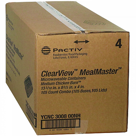 ClearView MealMaster Chicken Barn, 13.3 x 8.4 x 4, Black/Clear, Plastic, 105/Carton (YCNC300800NH)