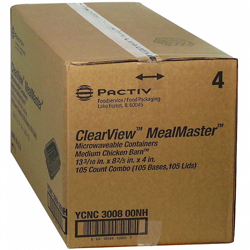 ClearView MealMaster Chicken Barn, 13.3 x 8.4 x 4, Black/Clear, Plastic, 105/Carton (YCNC300800NH)