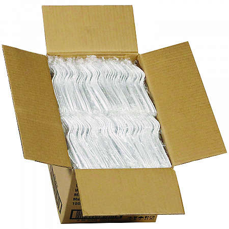 Fieldware Cutlery, Individually Wrapped, Mediumweight Fork, Plastic, White, 1,000/Carton (FKFWCH)