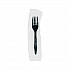 Meadoware Cutlery, Individually Wrapped, Medium Heavyweight Fork, Plastic, Black, 1,000/Carton (MKFE)
