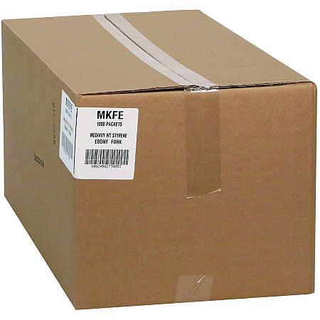 Meadoware Cutlery, Individually Wrapped, Medium Heavyweight Fork, Plastic, Black, 1,000/Carton (MKFE)