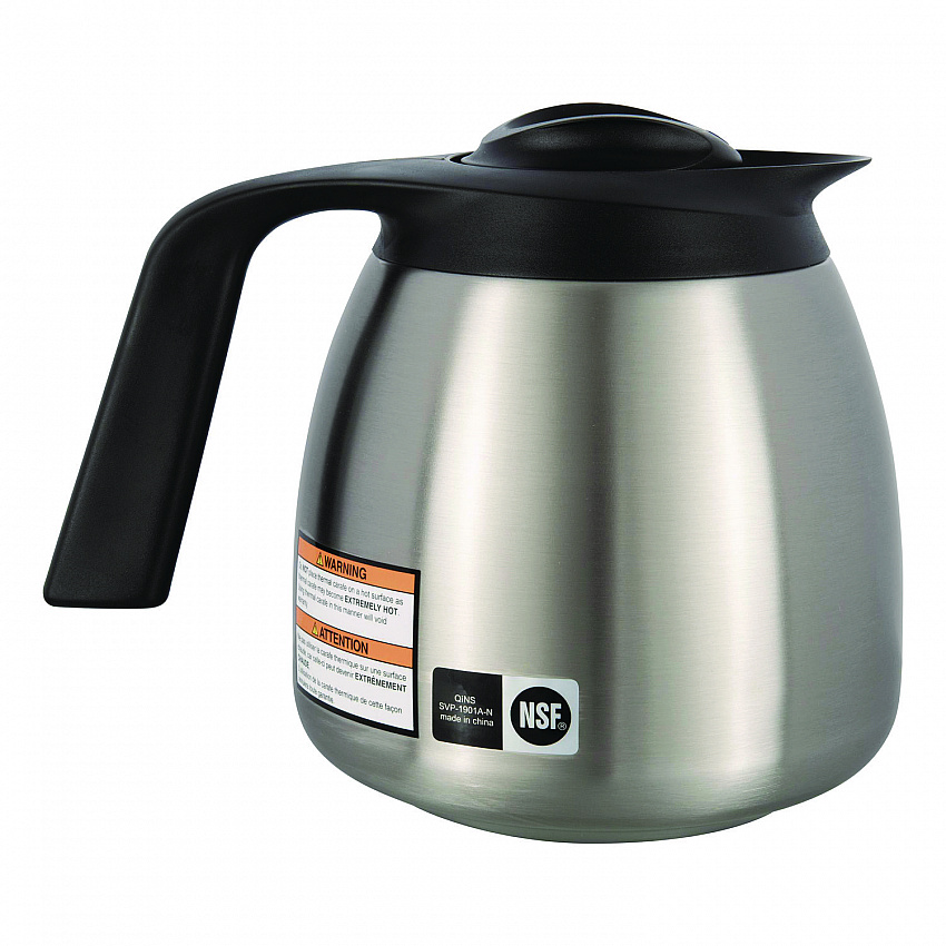 Thermal Carafe, 64 oz, Stainless Steel/Black (THERMBLK)