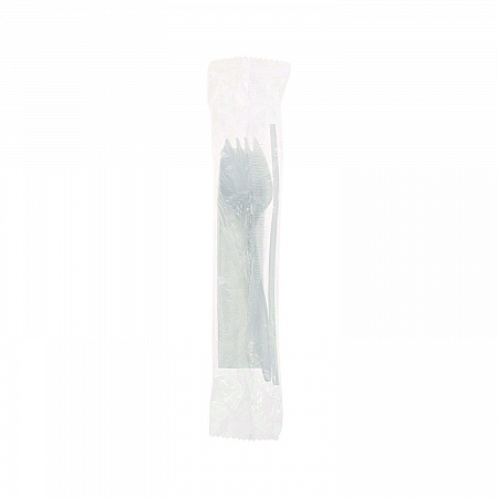 Fieldware Cutlery Kit, Mediumweight, Napkin/Spork/Straw, Plastic, White, 1,000/Carton (FKQWSCHLCH)