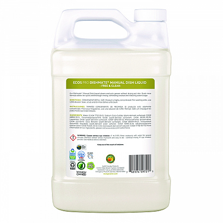 Dishmate Manual Dish Liquid, Unscented, 128 oz Bottle (PL972104EA)
