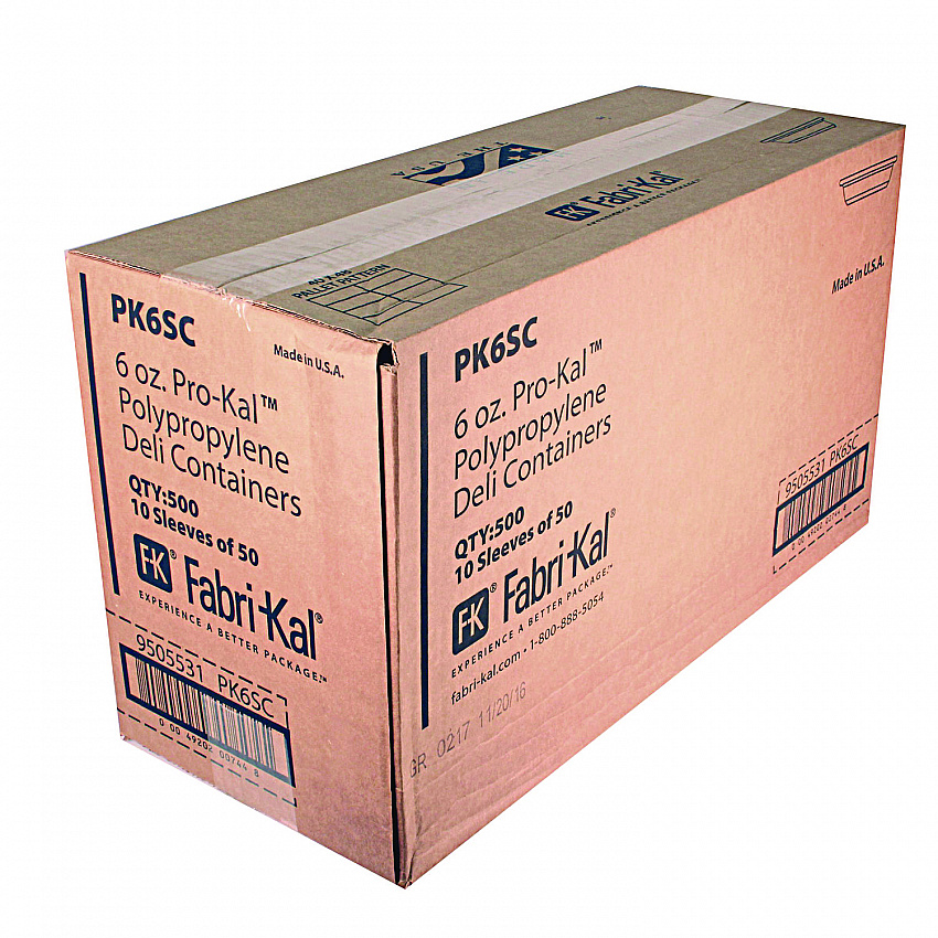 Microwavable Deli Containers, 6 oz, 4.6" Diameter x 1.3" h, Clear, Plastic, 500/Carton (PK6SC)